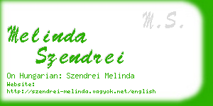 melinda szendrei business card